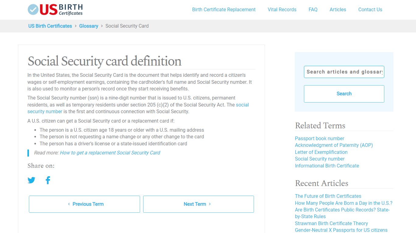 What is a Social Security Card? - US Birth Certificates